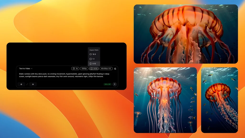 Choosing an aspect ratio for a generated clip on Diffus